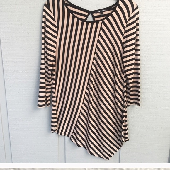 ❌SOLD❌ Cable & Gauge Asymmetrical Striped Shirt - Picture 3 of 8